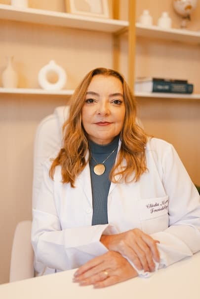 Dra. Cláudia Musser, fonoaudióloga, em seu consultório em Copacabana